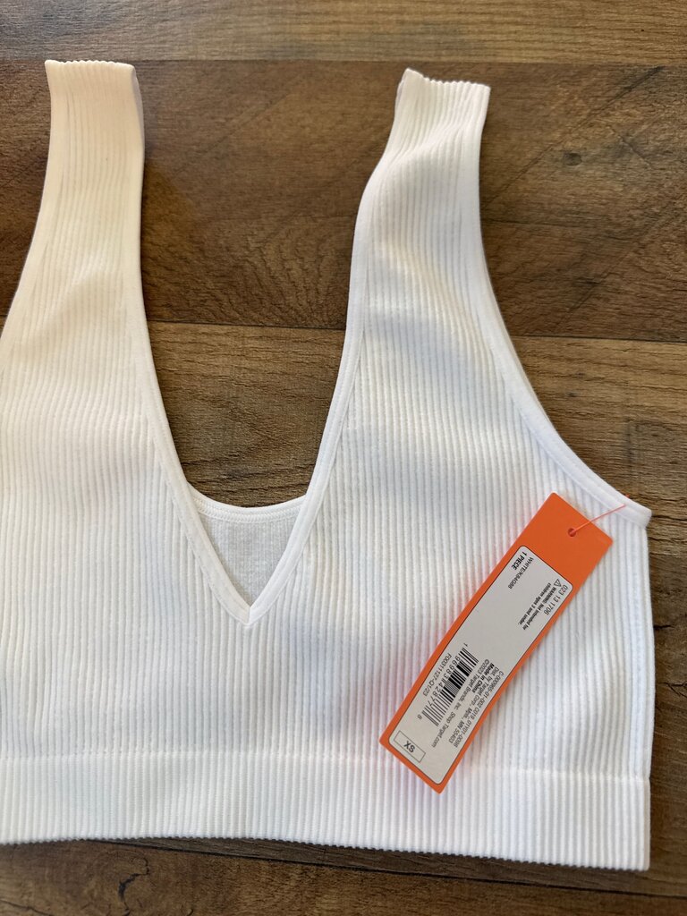 White Ribbed Bralette