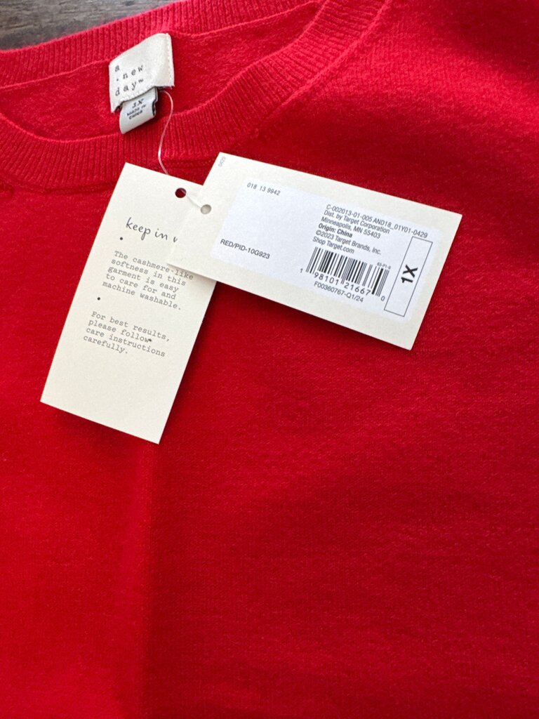 A New Day Women's Red Sleeveless Sweater