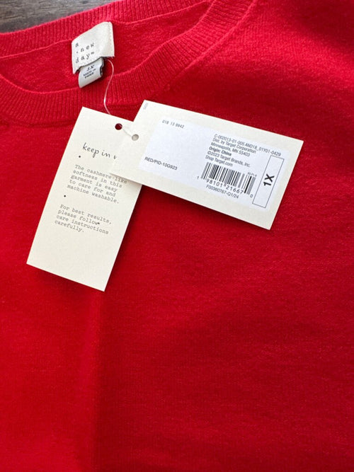 A New Day Women's Red Sleeveless Sweater