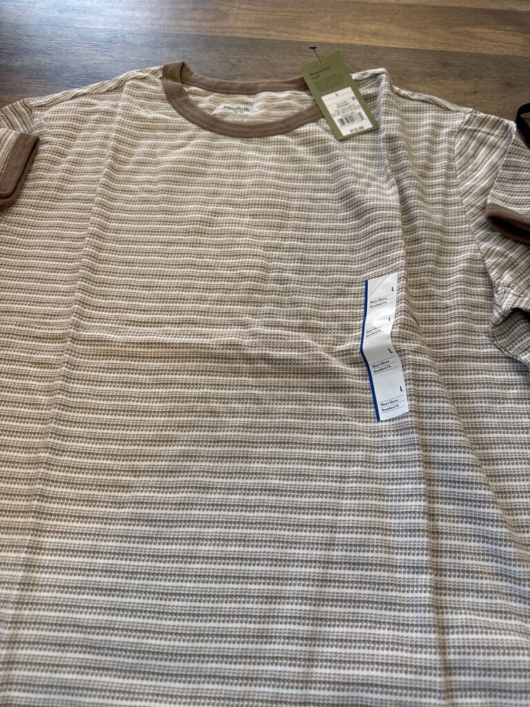 Brown Striped Short Sleeve T-shirt