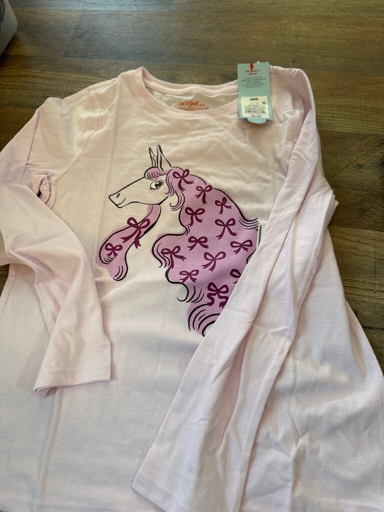 Girls Pink Unicorn Long Sleeve Shirt