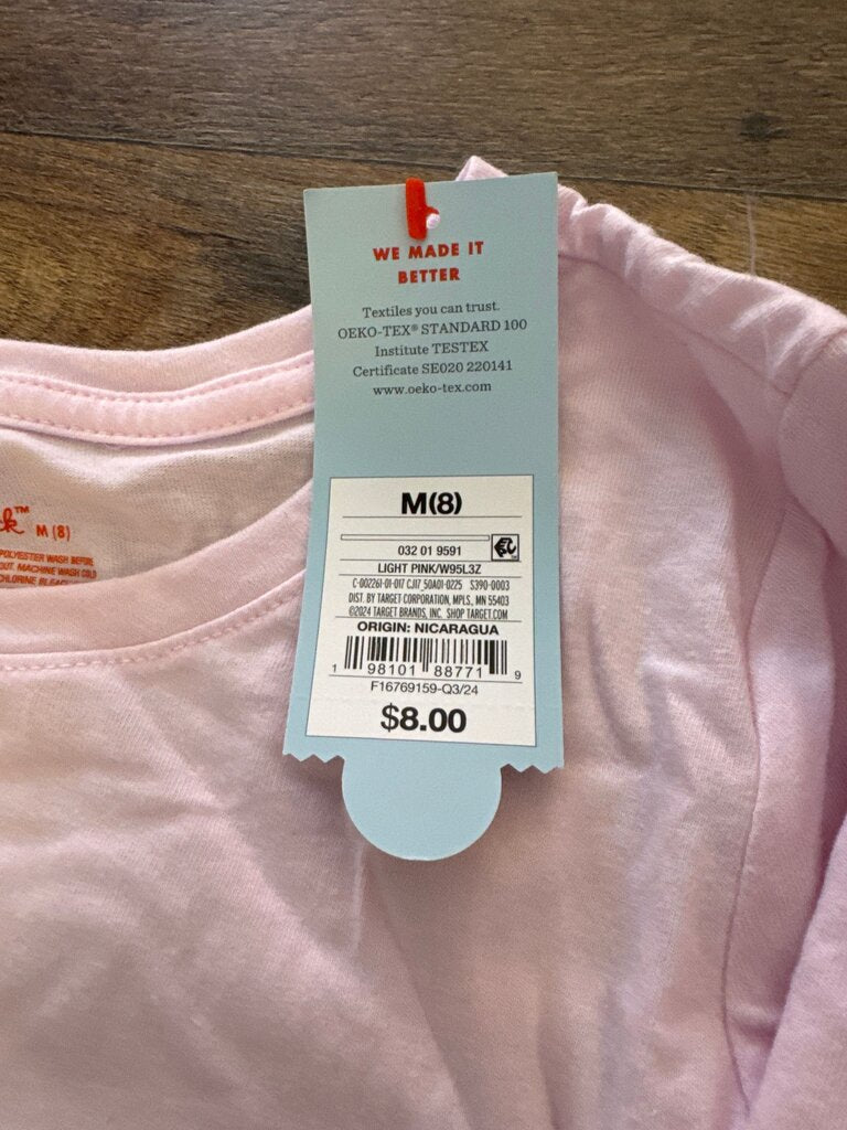 Girls Pink Unicorn Long Sleeve Shirt