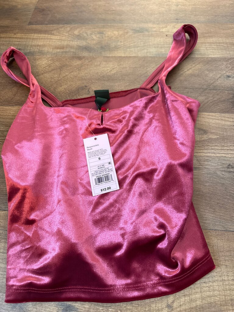 Shiny Pink Sleeveless Top